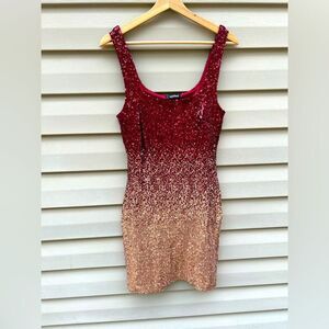 Vintage Speechless Y2K red gold sequin Swiftie Grammy inspired dress prom size 9